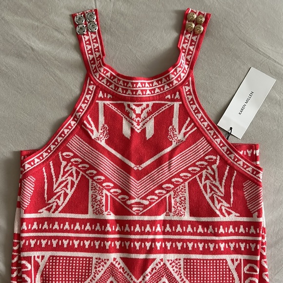 Karen Millen Halter Neck Jacquard Knitted Dress - Picture 7 of 7